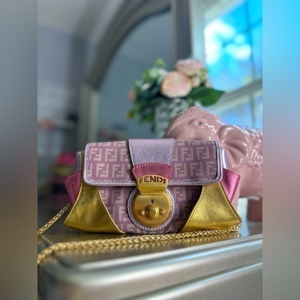 Fendi Metallic Limited Edition Clutch Handbag